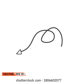 Gráfico vectorial de icono del estilo de flecha dibujado a mano