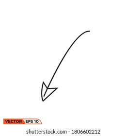 Icon vector graphic of Arrow Hand Drawn style