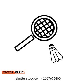 Gráfico vectorial de iconos de la raqueta de bádminton