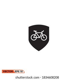 Icon vector graphic of bike shield, good for template