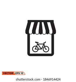 Icon vector graphic of  bike shop, good for template illustration