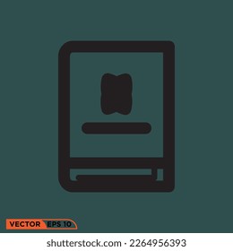 Icon vector graphic of binder, perfect pixel, line style design