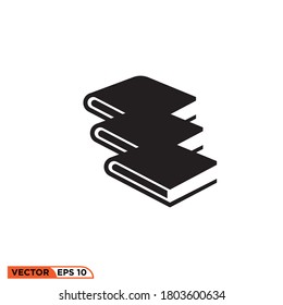 Icon vector graphic of book, good for template web etc