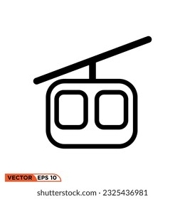 Icon vector graphic of cable car, line style