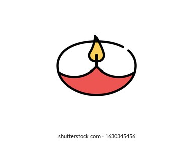 Icon Vector Graphic of Candle  perfect for celebration