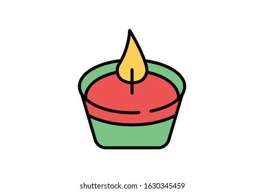 Icon Vector Graphic of Candle  perfect for celebration