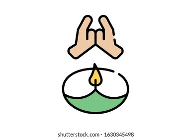 Icon Vector Graphic of Candle  perfect for celebration