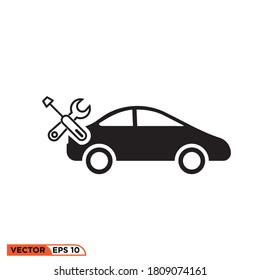 Gráfico vectorial de iconos de la configuración del servicio del coche, bueno para la ilustración de la plantilla