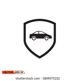 Icono vectorial gráfico del cuidado del escudo del coche, bueno para la plantilla