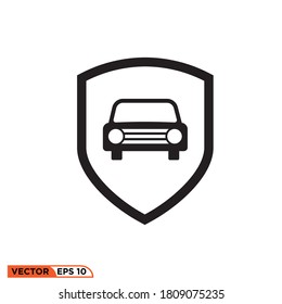 Icono vectorial gráfico del cuidado del escudo del coche, bueno para la plantilla