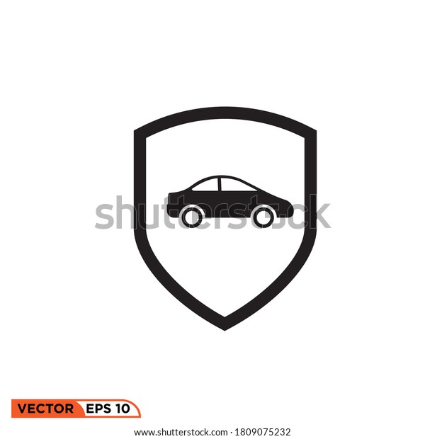 Icon\
vector graphic of car shield care, good for\
template