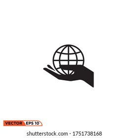 Icon vector graphic of care for the earth, good for template nature campaign