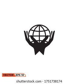 Icon vector graphic of care for the earth, good for template nature campaign