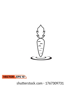 Icon vector graphic of carrot good for illustration web etc