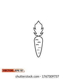 Icon vector graphic of carrot good for illustration web etc