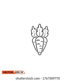 Icono vectorial gráfico de zanahoria buena para la web de ilustración etc