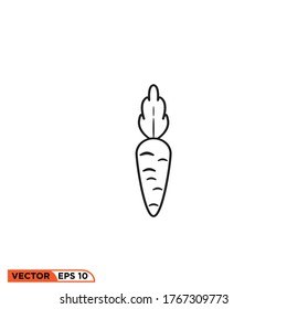 Icon vector graphic of carrot good for illustration web etc