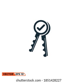 Icon vector graphic of check mark key, good for template