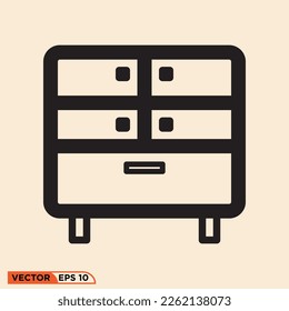 Icon vector graphic of clean cabinet perfect pixel icon line style good for template web