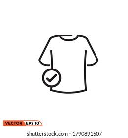 Icon vector graphic of clothes approved, good for template web etc