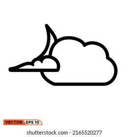 Icon vector graphic of cloud moon