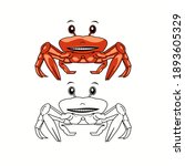 icon vector graphic of crab vector. Fit for company logo or seafood company.
