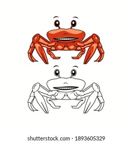 icon vector graphic of crab vector. Fit for company logo or seafood company.