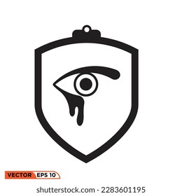 Icon vector graphic of crying eyes Protect