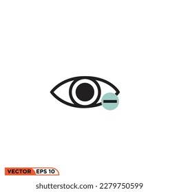 Icon vector graphic of eye plus minus symbol