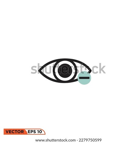 Icon vector graphic of eye plus minus symbol