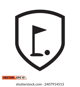 Icon vector graphic of Flag Golf Shield