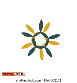 Icon vector graphic of flower logo, good for template illustration