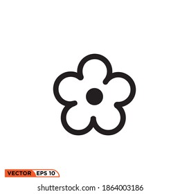 Icon vector graphic of flower sun line, good for template