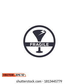 Icon vector graphic of fragile, good for template