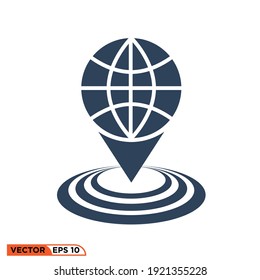 Gráfico vectorial de iconos de los mapas de los pines del globo,