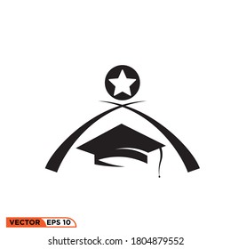 Icon vector graphic of graduation, good for template logo