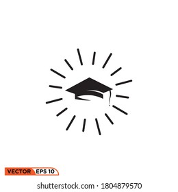 Icon vector graphic of graduation, good for template logo
