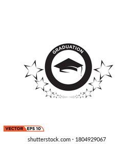 Icon vector graphic of graduation, good for template 