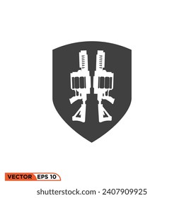 Icono vectorial gráfico del escudo de armas del lanzador de granadas