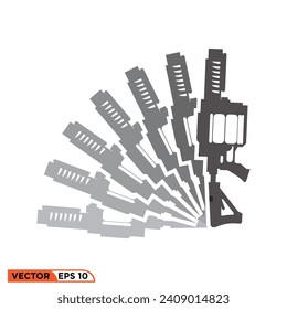 Icono vectorial gráfico de las armas lanzadoras de granadas