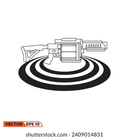 Icono vectorial gráfico de las armas lanzadoras de granadas