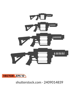 Icono vectorial gráfico de las armas lanzadoras de granadas