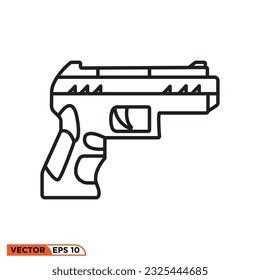 Gráfico vectorial de icono de Gun, estilo de línea