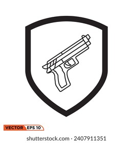 Gráfico vectorial de iconos de Escudo de armas, protección