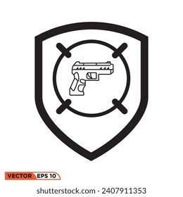 Gráfico vectorial de iconos de Escudo de armas, protección