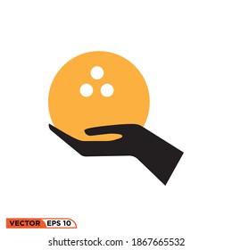 Icon vector graphic of Hand bowling ball, good for template, eps 10