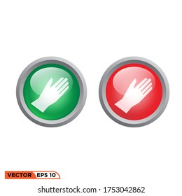 Icon vector graphic of hand button style design element eps 10