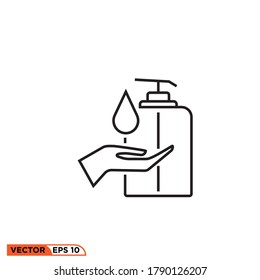 Icon vector graphic of hand sanitizer, good for web etc
