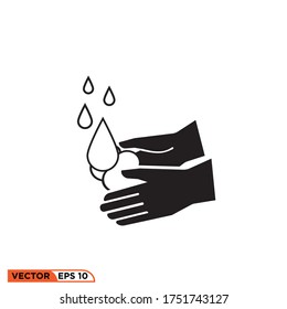 Icon vector graphic of hand wash, good for hygiene template web etc