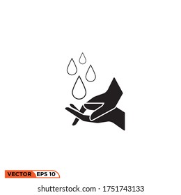 Icon vector graphic of hand wash, good for hygiene template web etc